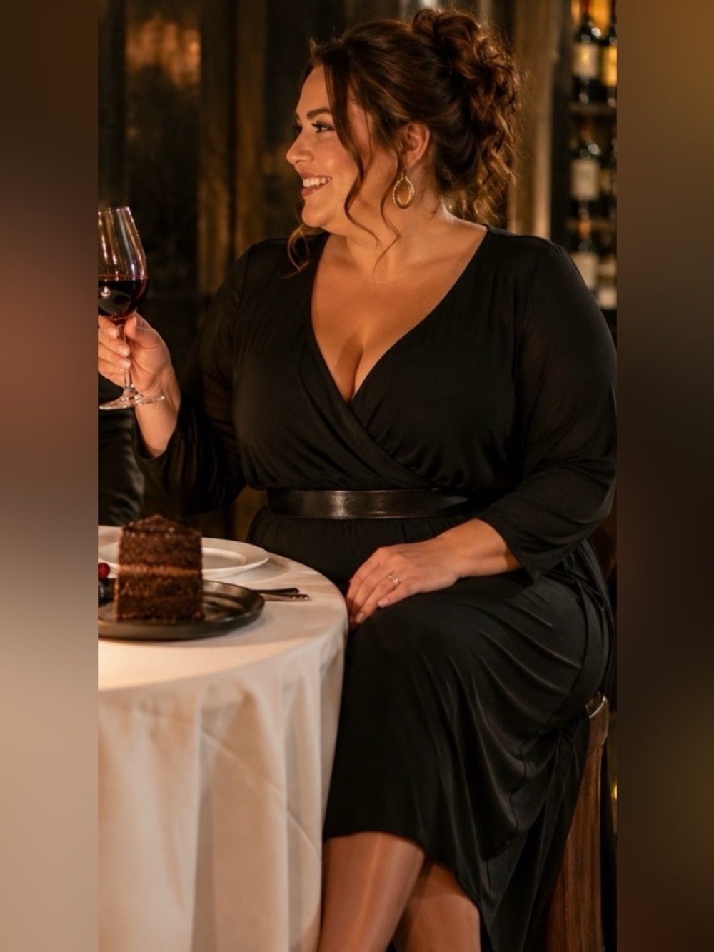 🖤 Torrid NWT Black Wrap Midi Dress Size 0X Elegant Date Night Dress